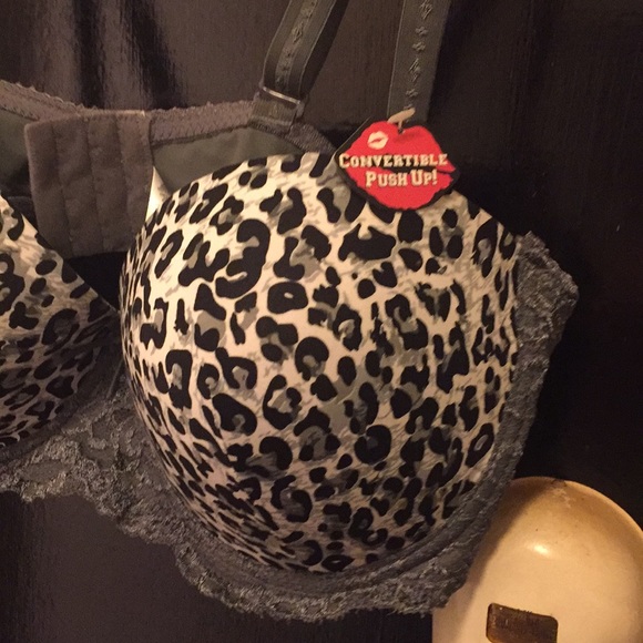 Leopard Cheetah Print Push-Up Bra 40D - Picture 2 of 4